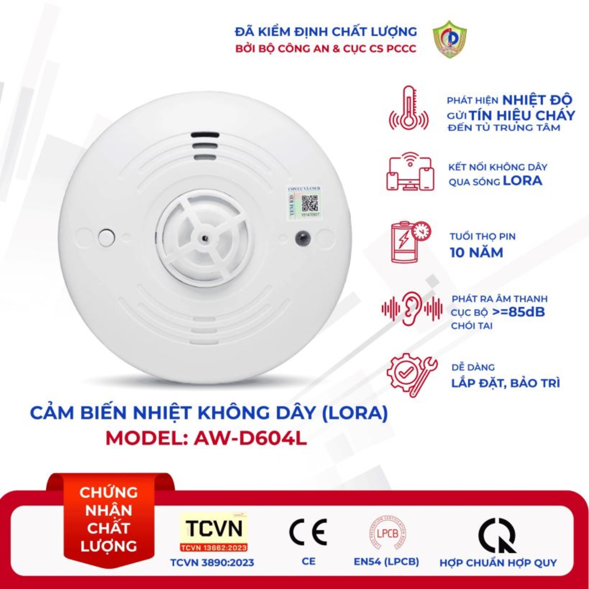 Cảm biến khói không dây ASENWARE